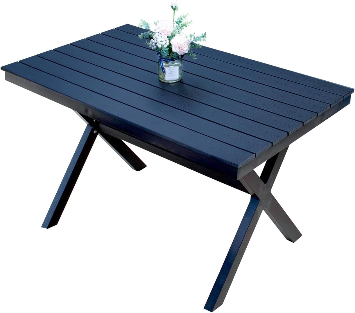 Black Cast Aluminum Chairs for Backyard, Garden