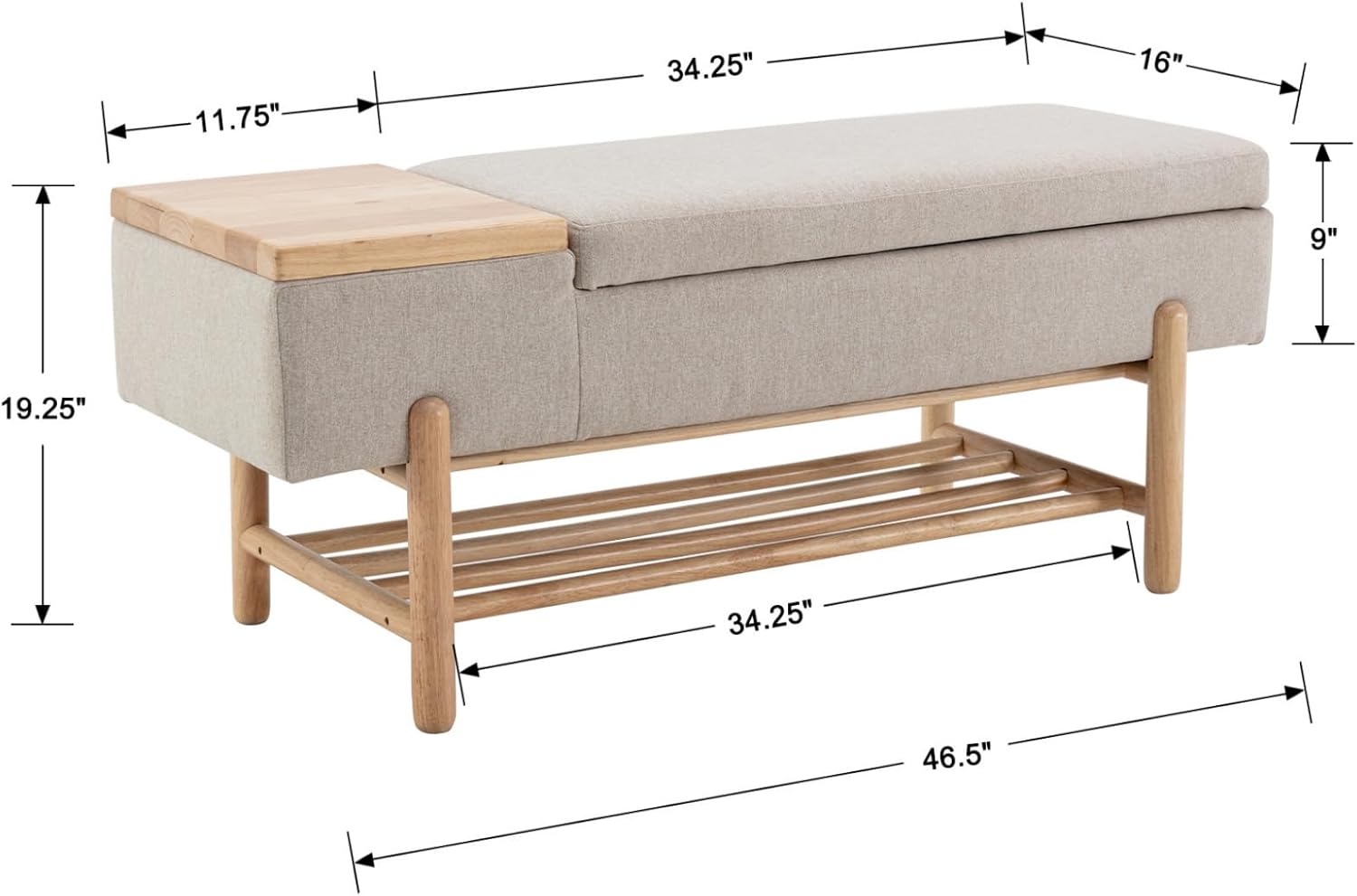Modern Storage Bench for Bedroom End of Bed Sherpa Upholstered Ottoman Bench with Storage and Wood Shoe Rack Farmhouse Long Seating Bench