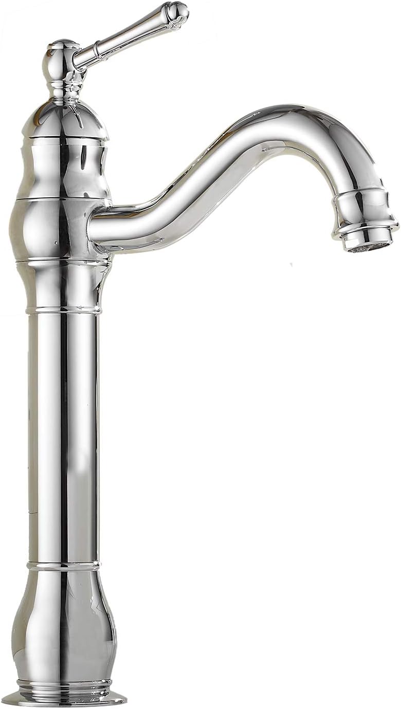 360° Swivel Spout Bathroom Vessel Sink Faucet Chrome Single Handle Tall Body Lavatory Vanity Faucet one Hole Bowl Sink Mixer Tap Commercial