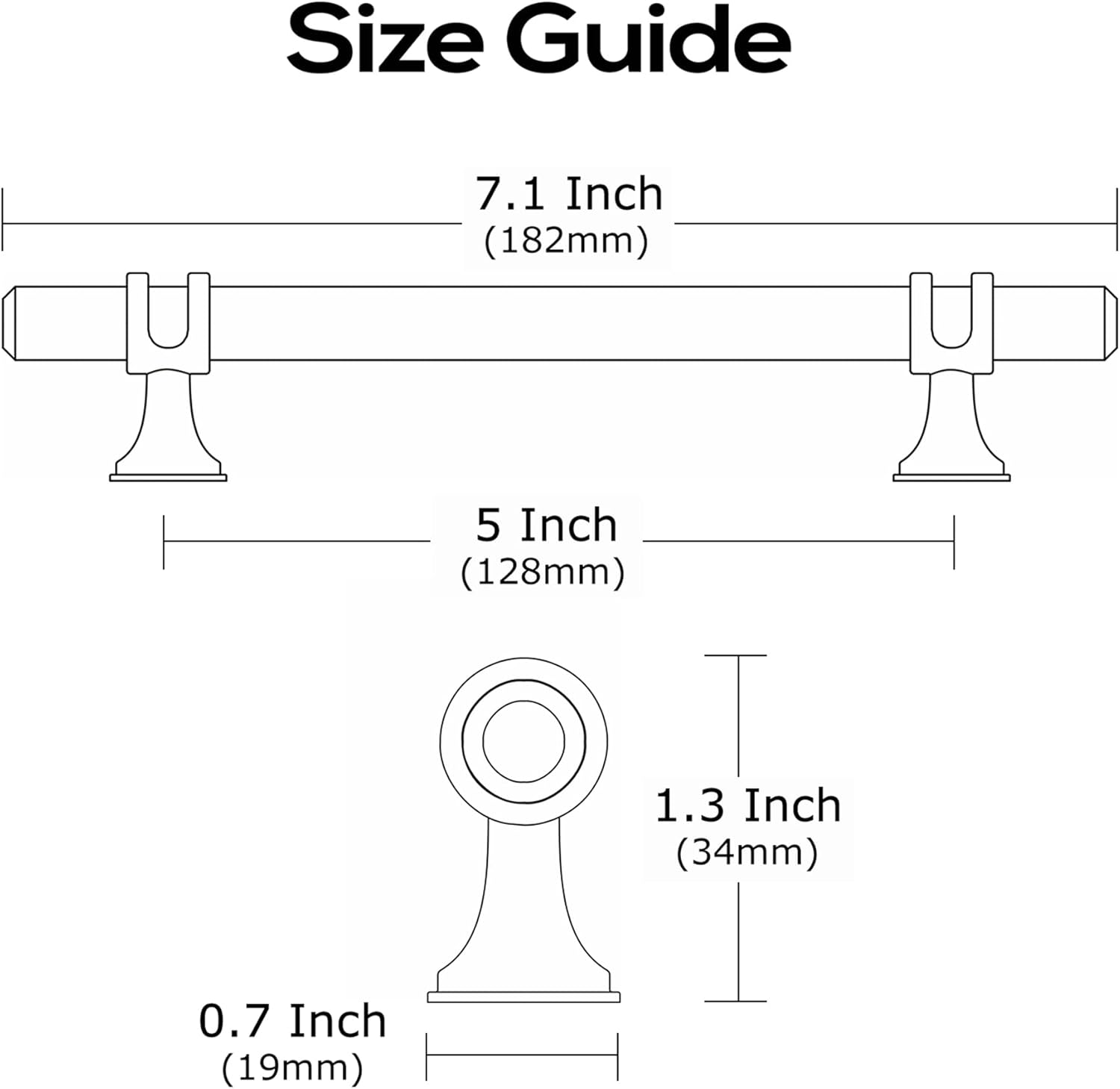 10 Pack Gold Cabinet Pulls, 5 Inch(128mm) Hole Centers Kitchen Hardware Knurled Cabinet Handles for Cabinets and Drawers