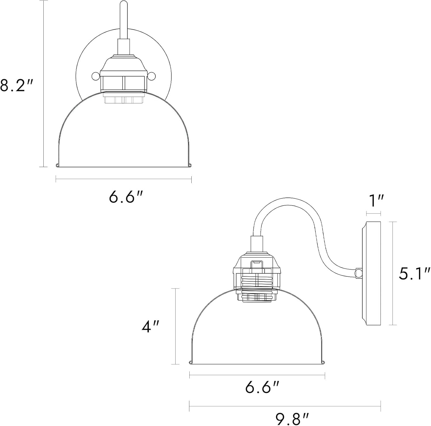 Sconces Wall Lighting, Industrial Dome Bedroom Wall Sconces Indoor, Brushed Antique Silver Metal Wall Sconce Light Fixture