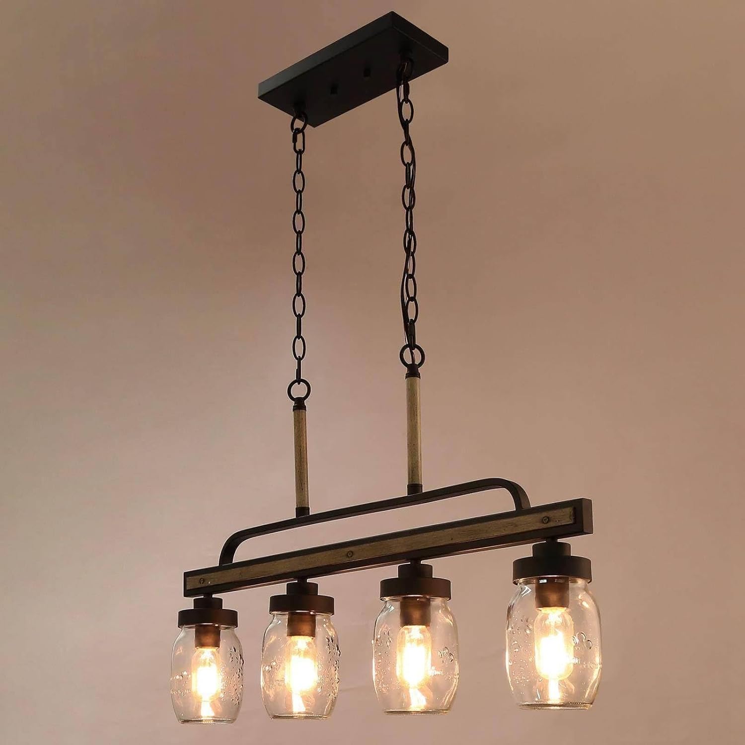 Rustic Mason Jar Chandelier Light Fixture