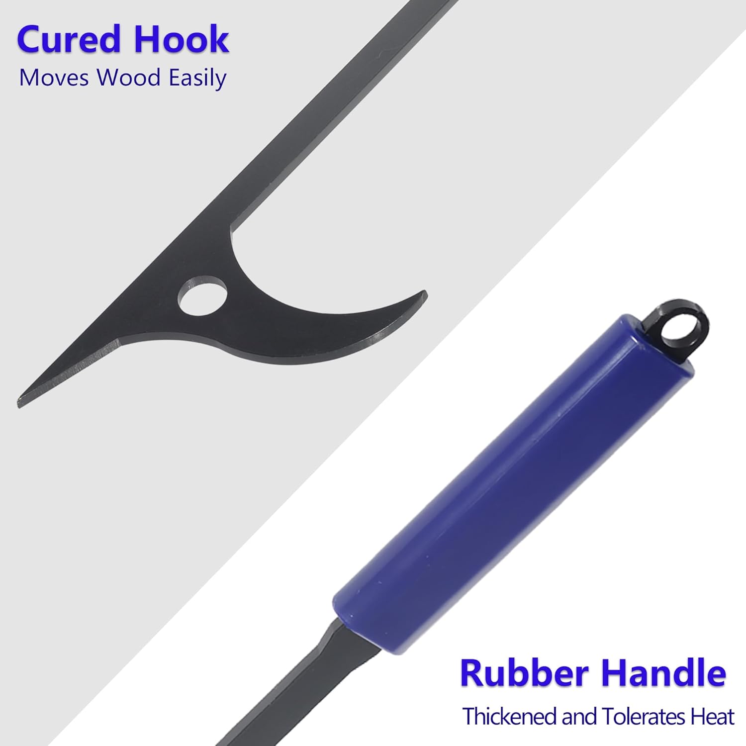 Fireplace Tools Set Indoor, 28" Fire Poker Fire Tongs and Shovel, Wrought Iron Firewood Tongs with Metal Stand and Rubber Handle