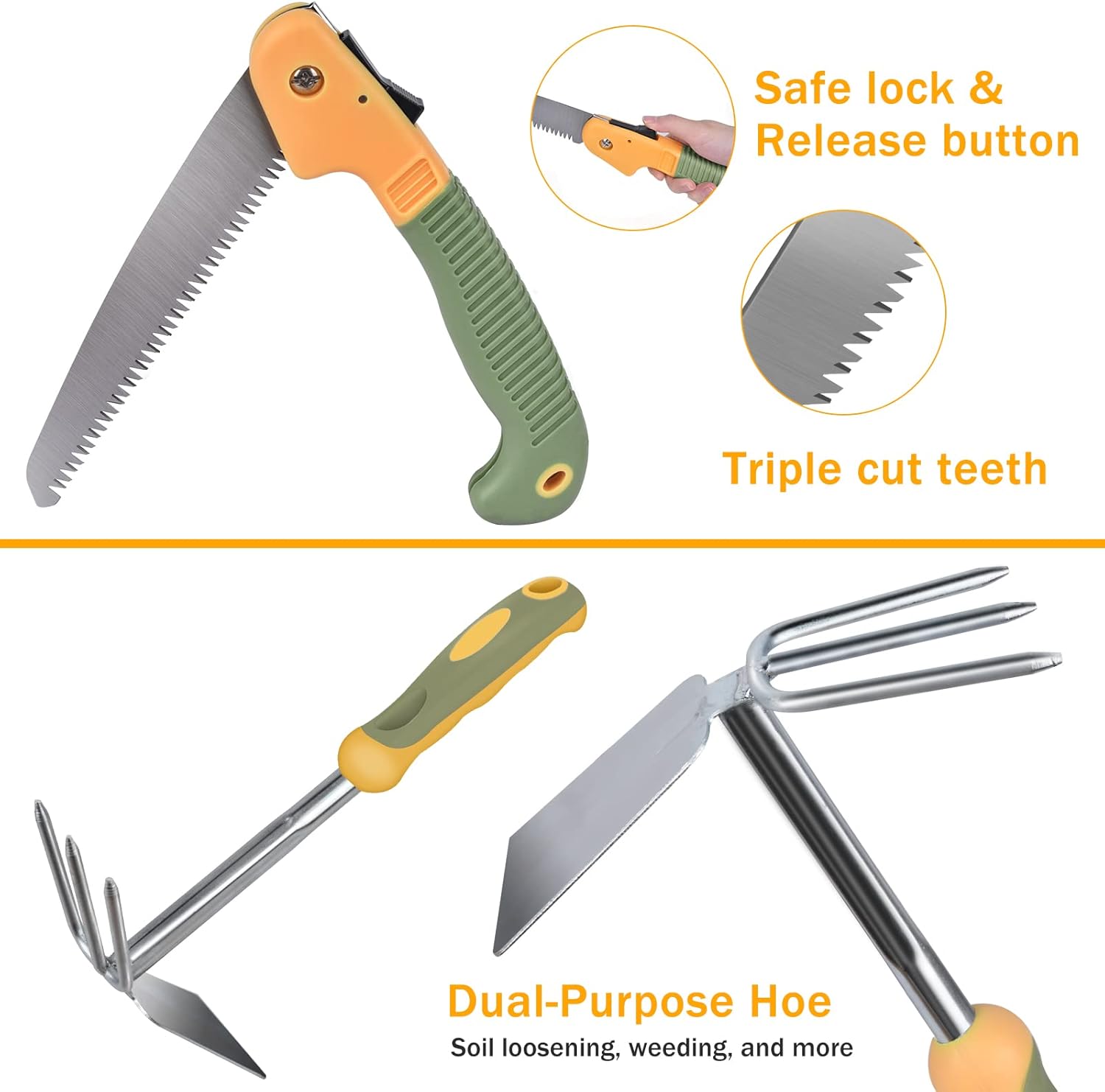 9 Piece Stainless Steel Heavy Duty Gardening Tools with Handle, Durable Garden Tool Bag, Ideal Gardening Hand Tools