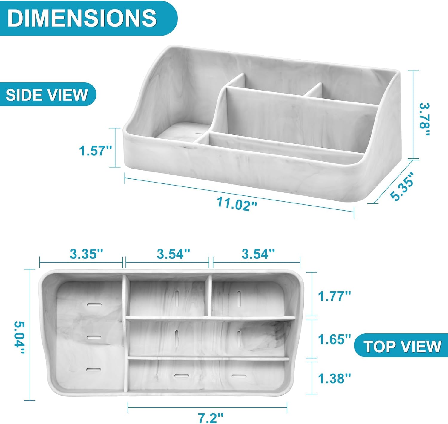 Toothbrush Holder for Bathroom, Bathroom Organizer Countertop, Bathroom Accessories with 5 Compartment Storage for Toothpaste/Vanity Counter