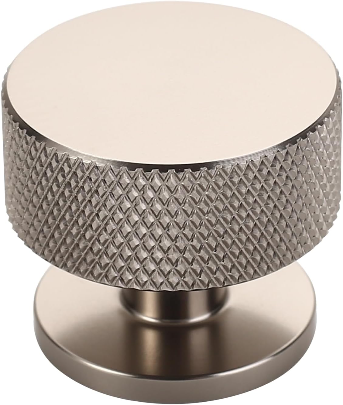 10 Pack Brushed Satin Nickel Cabinet Knobs, 1.2 Inch Diameter Kitchen Cabinet Hardware Knurled Round Knobs for Cabinets and Drawers
