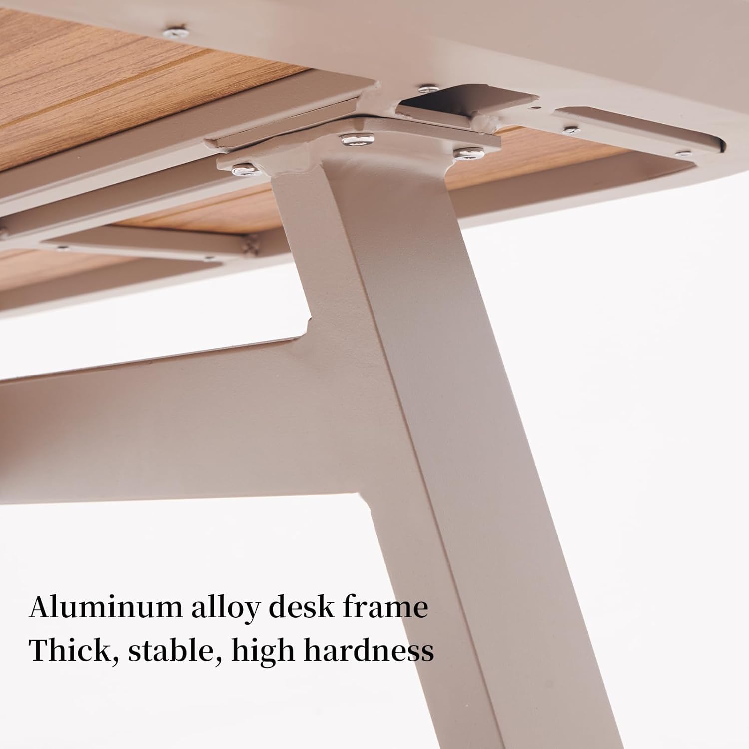 Outdoor Patio Bar Table Set Aluminum Frame Patio Bar Height Bistro Furniture Set w/Chairs and Plastic Wood Tabletop