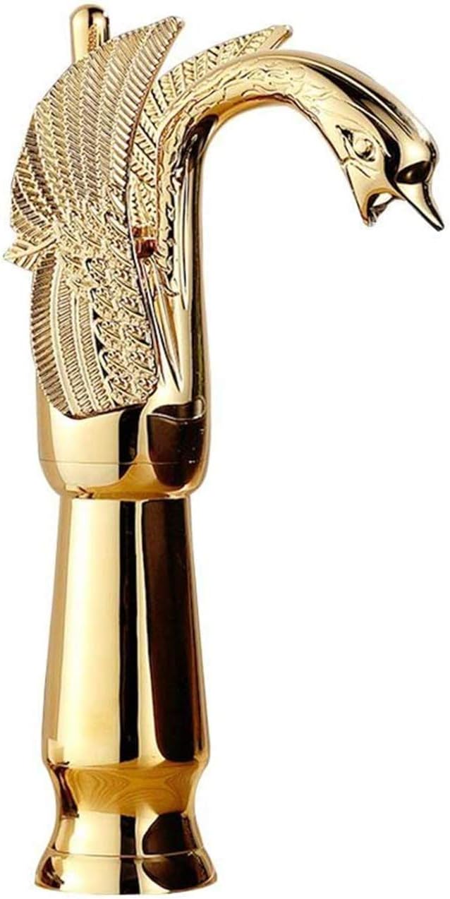 Bathroom Vessel Sink Faucet Gold Swan Single Handle One Hole Tall Bathroom Faucet for Bowl Sink Faucet Deck Mount Lavatory Sink Faucet