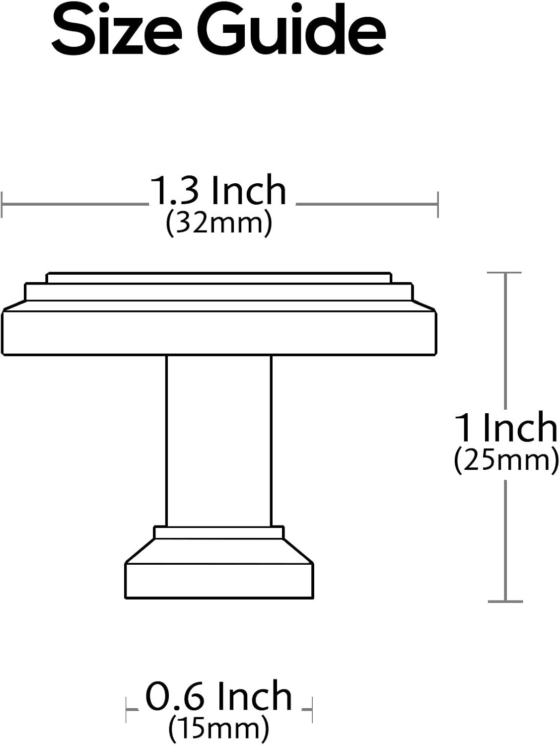 10 Pack Oil Rubbed Bronze Cabinet Knobs, 1.3 Inch(32mm) Kitchen Cabinet Hardware Square Knobs for Cupboard and Drawer