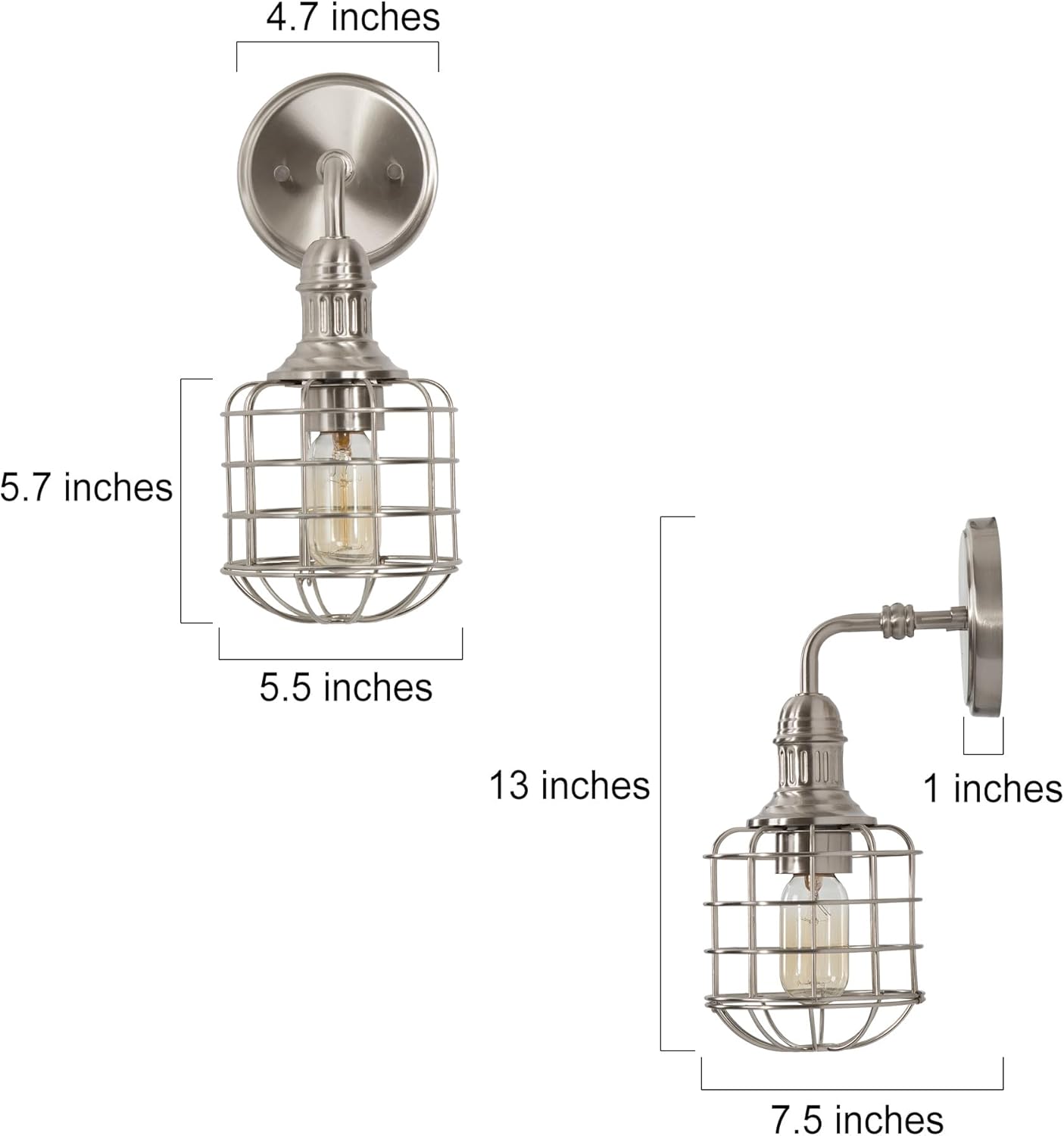 Modern Chrome Cage Bedroom Bathroom Wall Sconces Indoor