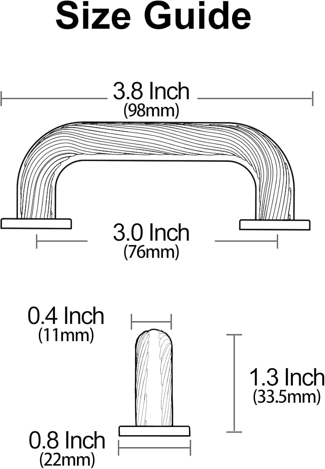 6 Pack Brushed Satin Nickel Cabinet Pulls, 3 Inch(76mm) Hole Centers Arch Cabinet Handles Kitchen Hardware for Cabinets and Drawer