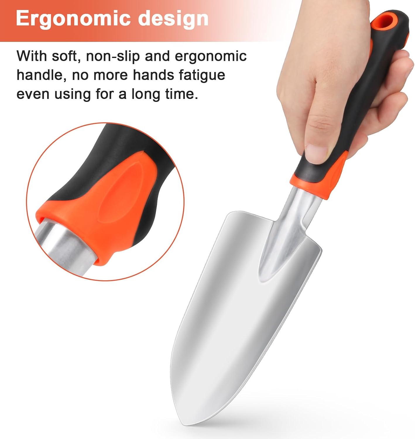 Garden Shovel Garden Hand Trowel, Heavy Duty Hand Shovel with Ergonomic Handle, Small Gardening Hand Tools Shovels for Digging