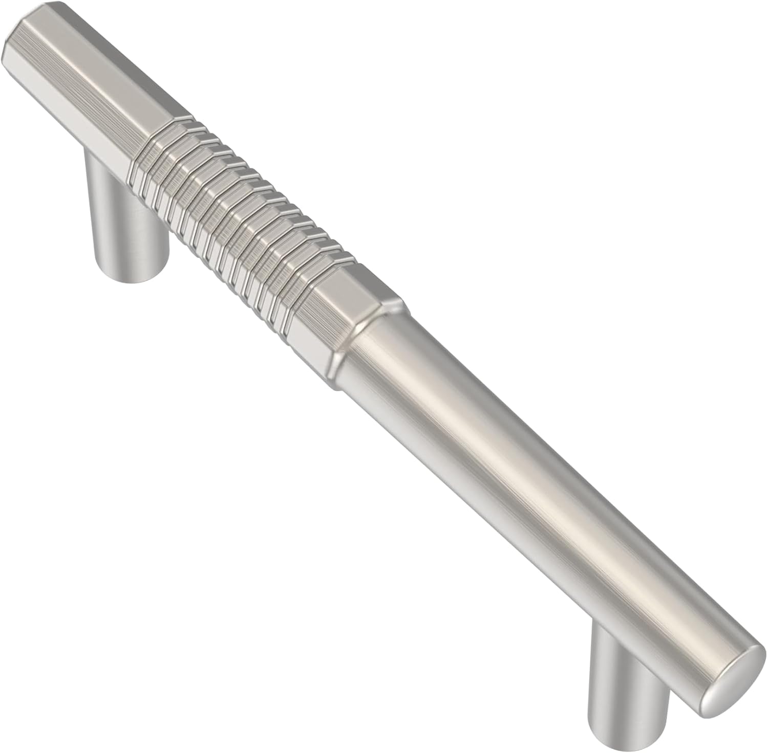 6 Pack Brushed Satin Nickel Cabinet Pulls, 3 Inch(76mm) Hole Centers Cabinet Handles T Bar Kitchen Hardware for Cabinets and Drawers