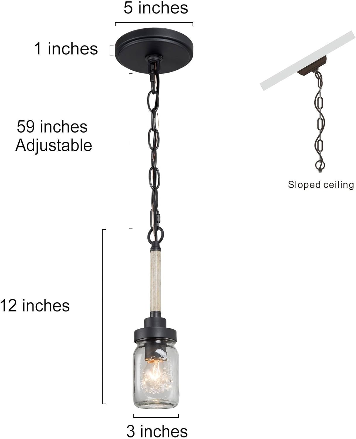 Mini Mason Jar Pendant Light, Farmhouse Pendant Lights Kitchen Island