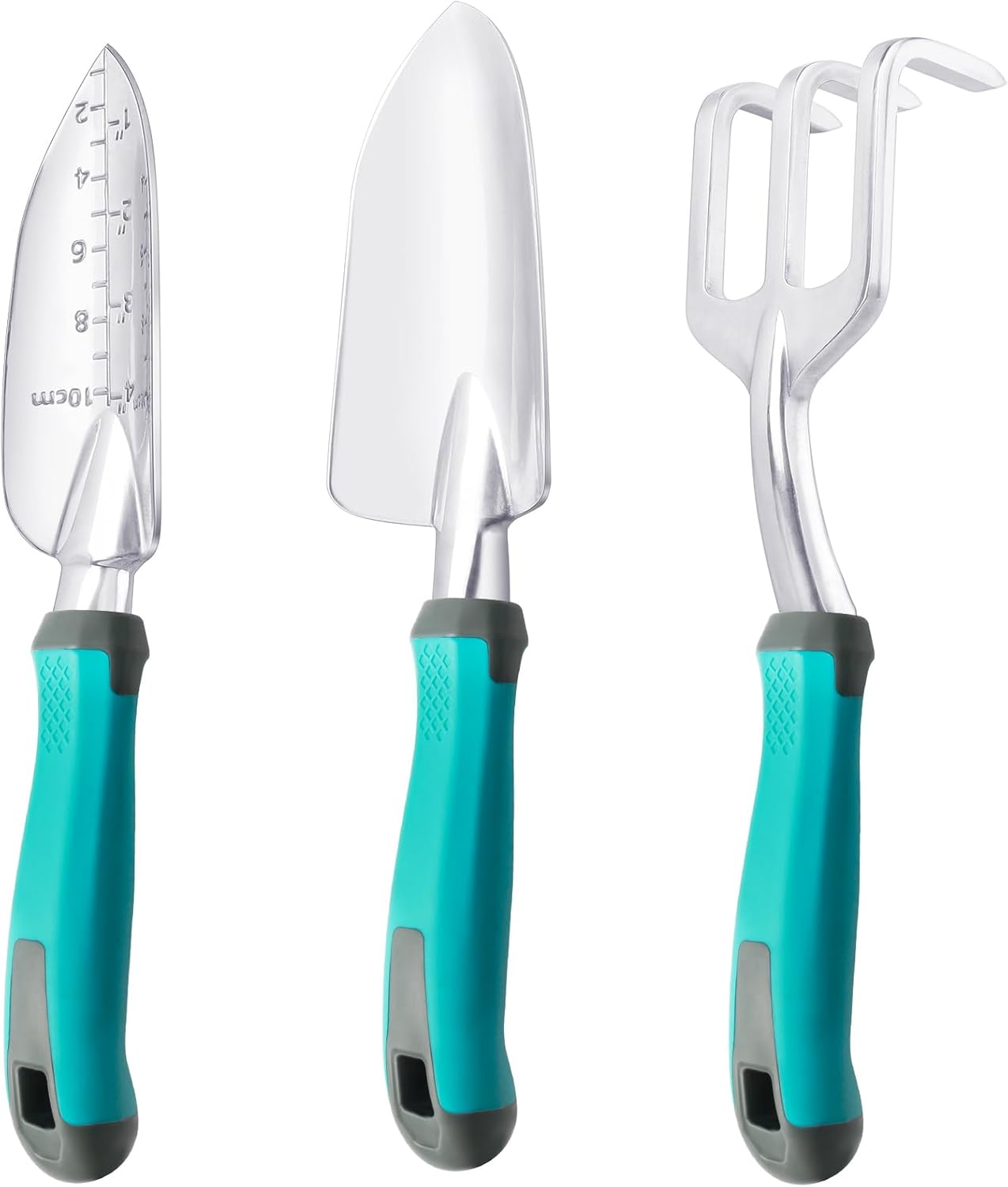 3 Pack Gardening Tools Set, Heavy Duty Garden Tools Set Include Garden Shovel, Transplant Trowel and Hand Rake with Ergonomic Handle