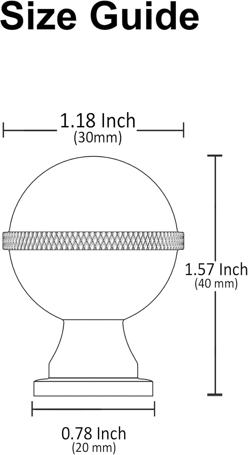 10 Pack Matte Gold Nickel Cabinet Knobs, 1-1/4 Inch(30mm) Kitchen Cabinet Hardware Knobs for Cabinets and Drawers