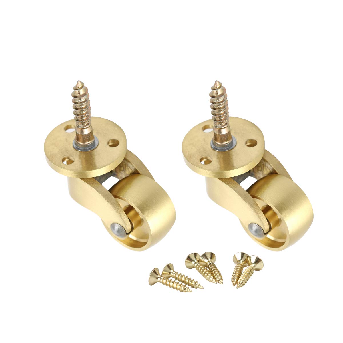2PCS Universal Caster Stem 360 Degree Rotation Brass Heavy Wheel Hardware Movable for Trunk Box Furniture Cabinet Sofa Trolley Chairs Bed