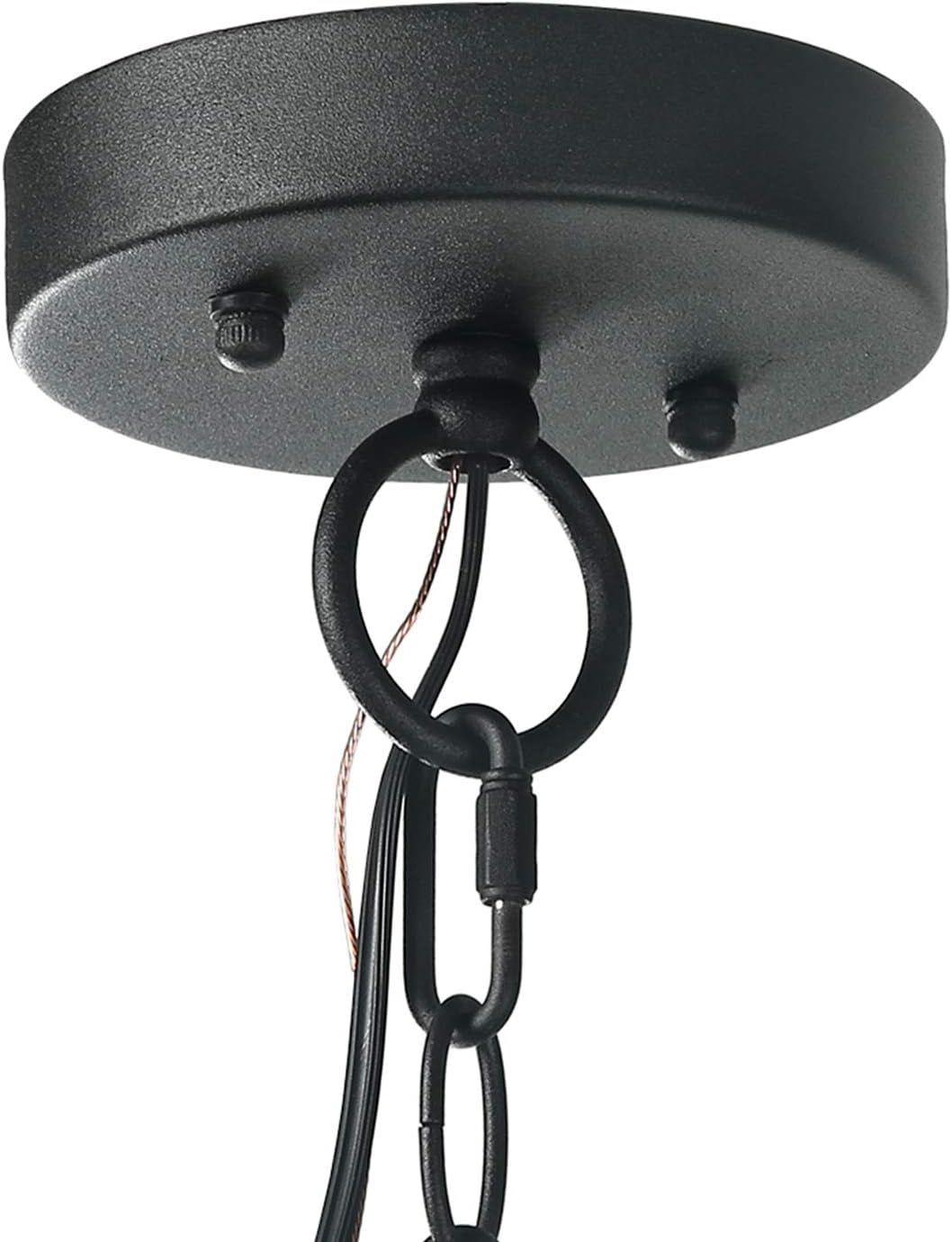 Outdoor Pendant Lights, Porch Fixture in Painted Black Metal with Clear Bubbled Glass Globe