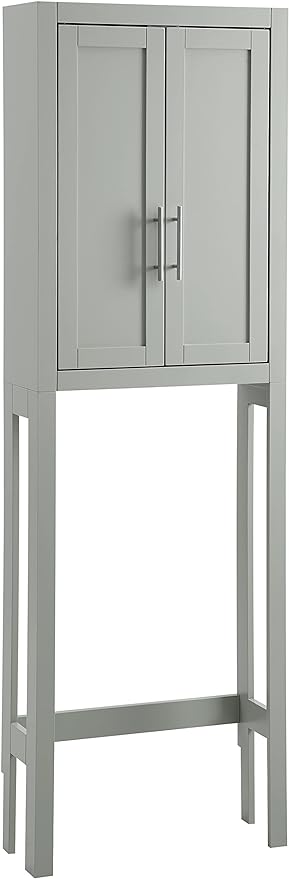 Over The Toilet Storage Cabinet and Bathroom Organizer with Shelves, Gray