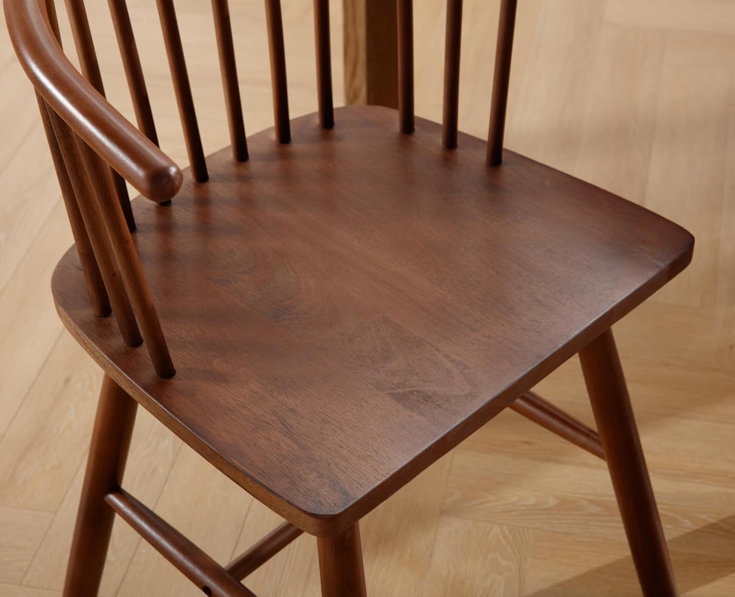 Farmhouse Spindle Dining Room Chairs with Arms/Wide Curved Back Modern Kitchen Chairs Windsor Side Chair