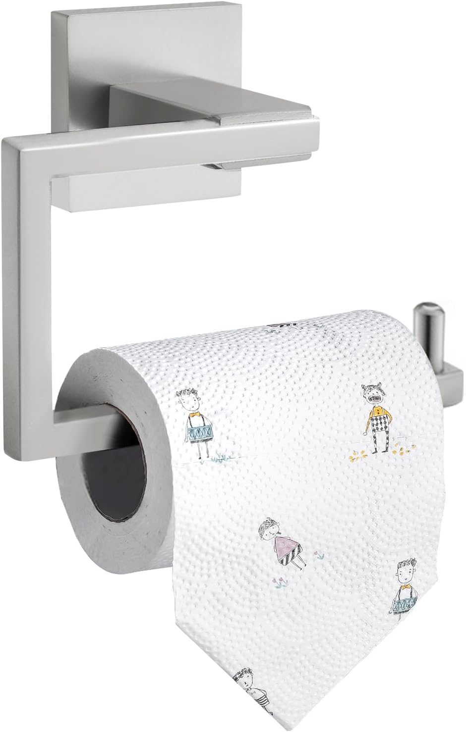 Brushed Nickel Toilet Paper Holder, Bathroom Toilet Roll Holder, Stainless Steel Modern Square Tissue Roll Holders Wall Mounted for Bathroom Kitchen Washroom