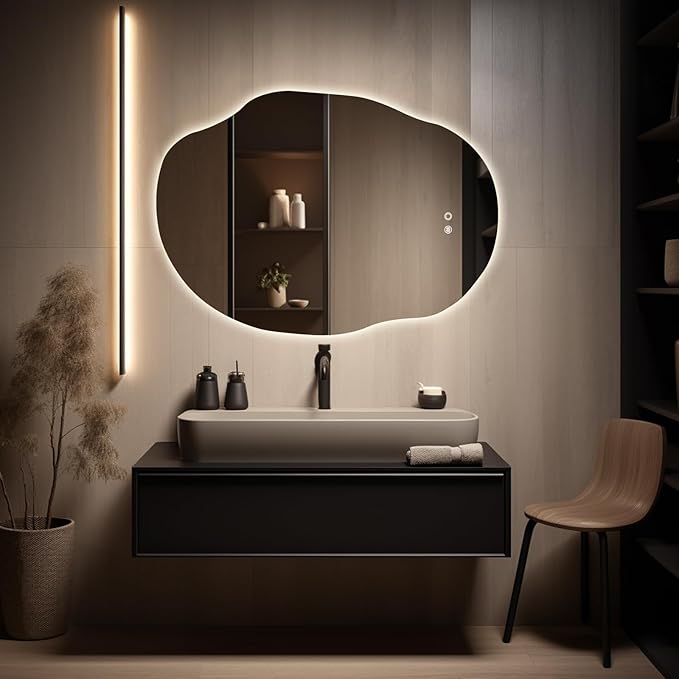 LED Bathroom Mirror with Lights, 25 x 35 Inch Led Bathroom Vanity Mirror