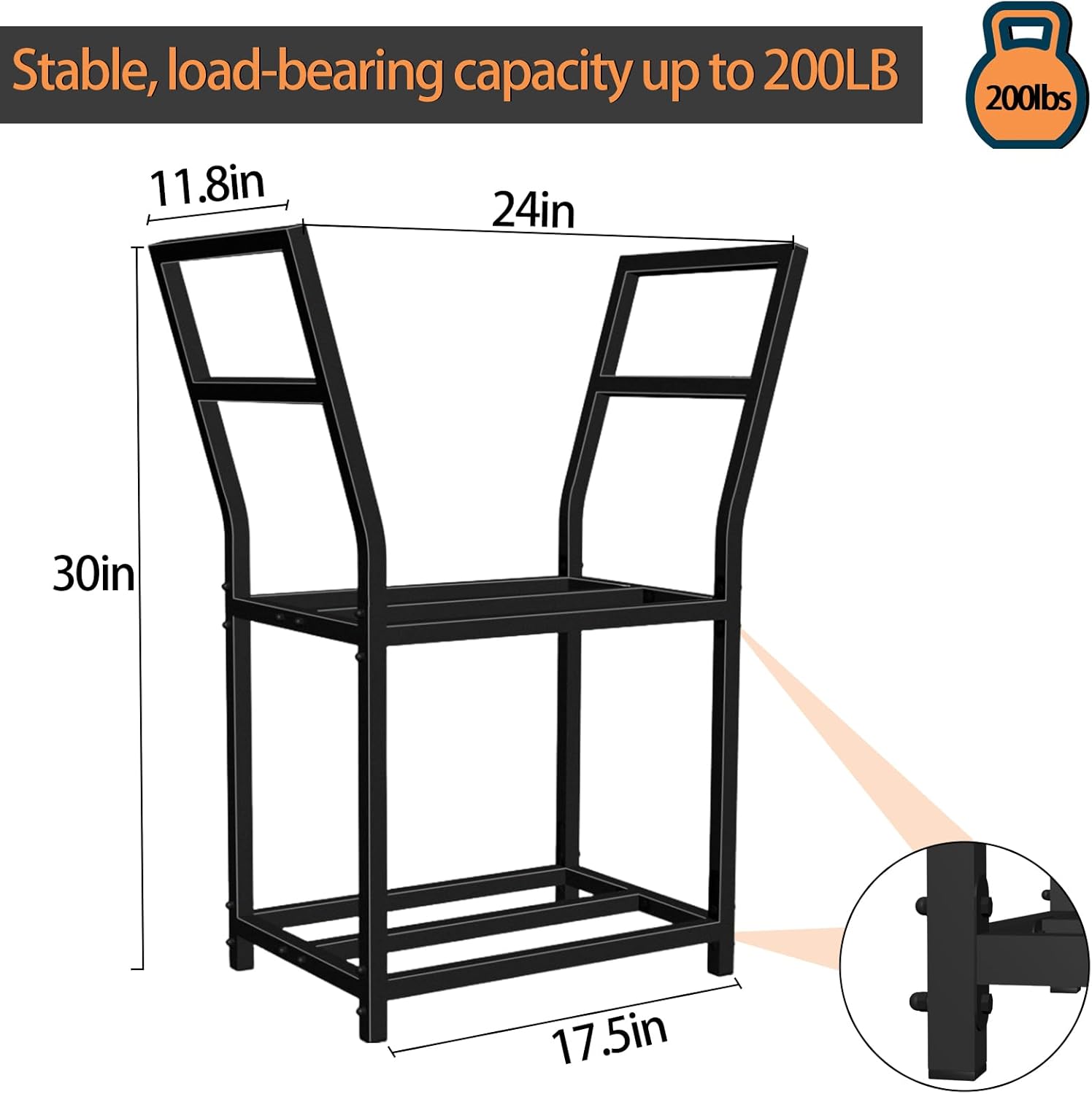 Firewood Rack for Indoor Outdoor, 2 Tier Firewood Holder for Fireplace, Small Indoor Fire wood Storage Rack Heavy Duty Log Firewood Holder