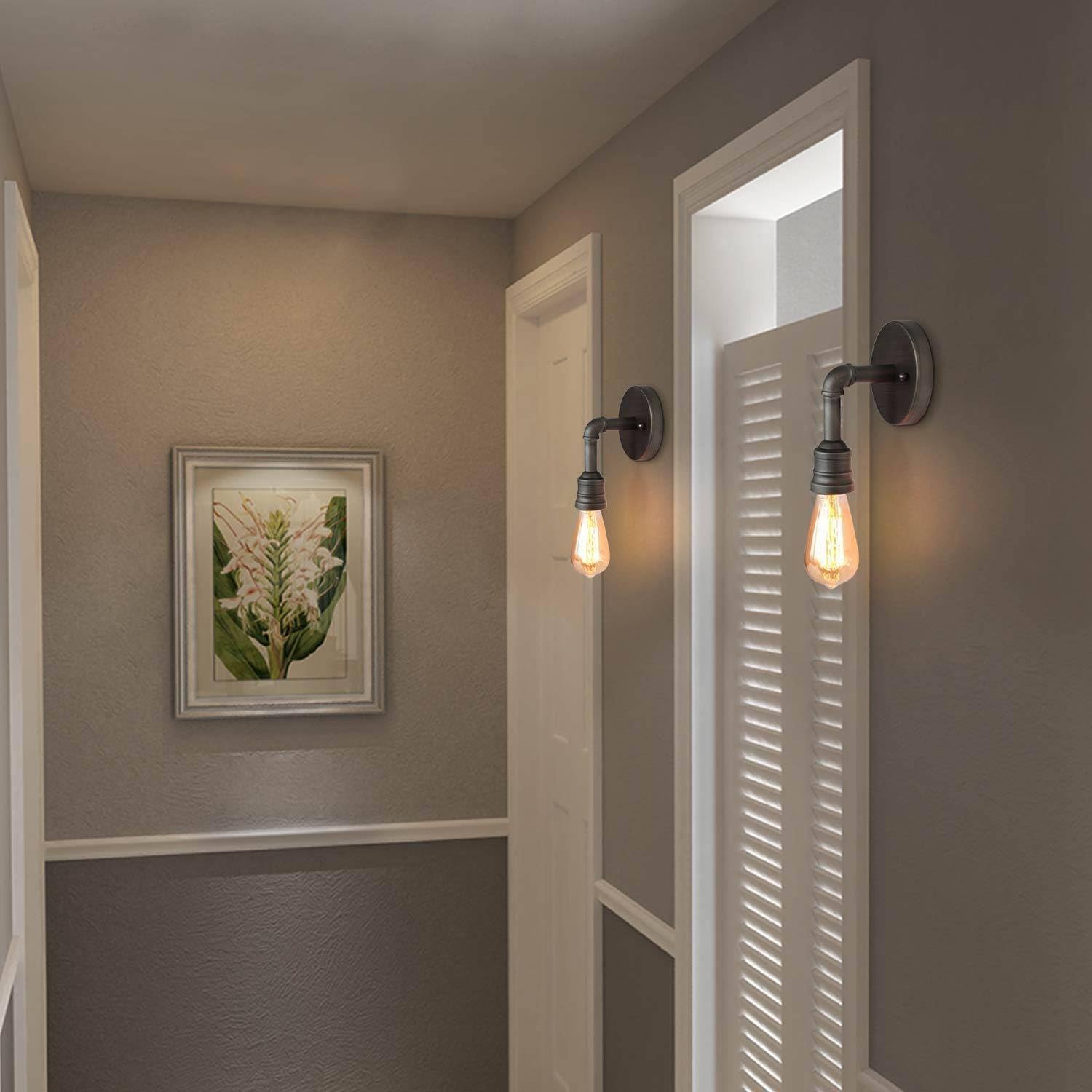 Sconces Wall Lighting, Industrial Grey Indoor Wall Sconce Light Fixture