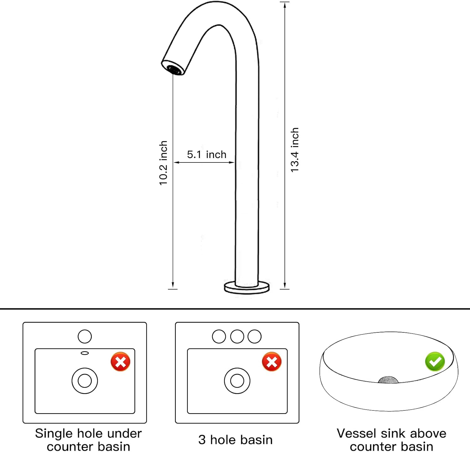 Automatic Touchless Sensor Bathroom Faucet Black Kitchen Faucet Touch-Free Electric Motion Infrared Sensor Touchless Faucet Bathroom Public Vessel Sink Faucet