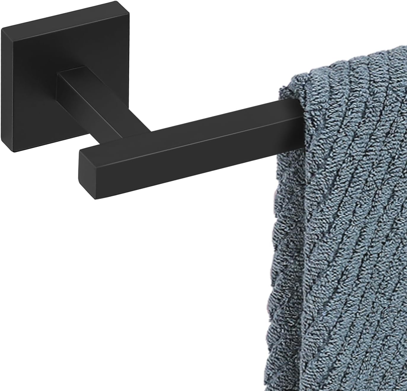 Towel Bar Black, 31 Inch 304 Stainless Steel Towel Rack Bathroom, Square Bathroom Accessories Wall Mounted, Total Length 33 Inch