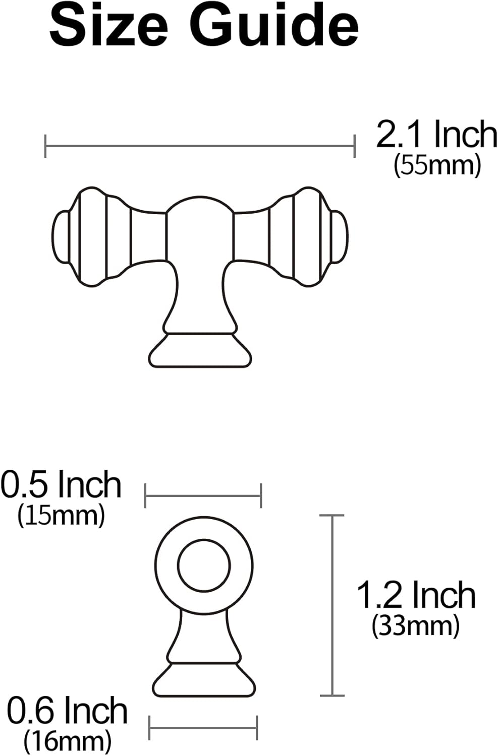 10 Pack Polished Chrome Cabinet Knobs, 2.1 Inch(55mm) Cabinet Kitchen Hardware Knob for Cupboard and Drawer