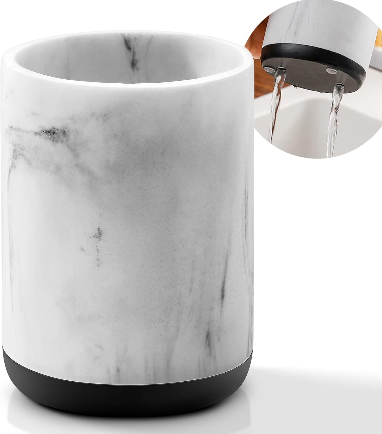 Toothbrush Holders for Bathrooms, Toothpaste Tooth Brushing Holder, Bathroom Organizer Countertop for Vanity/Makeup Brushes