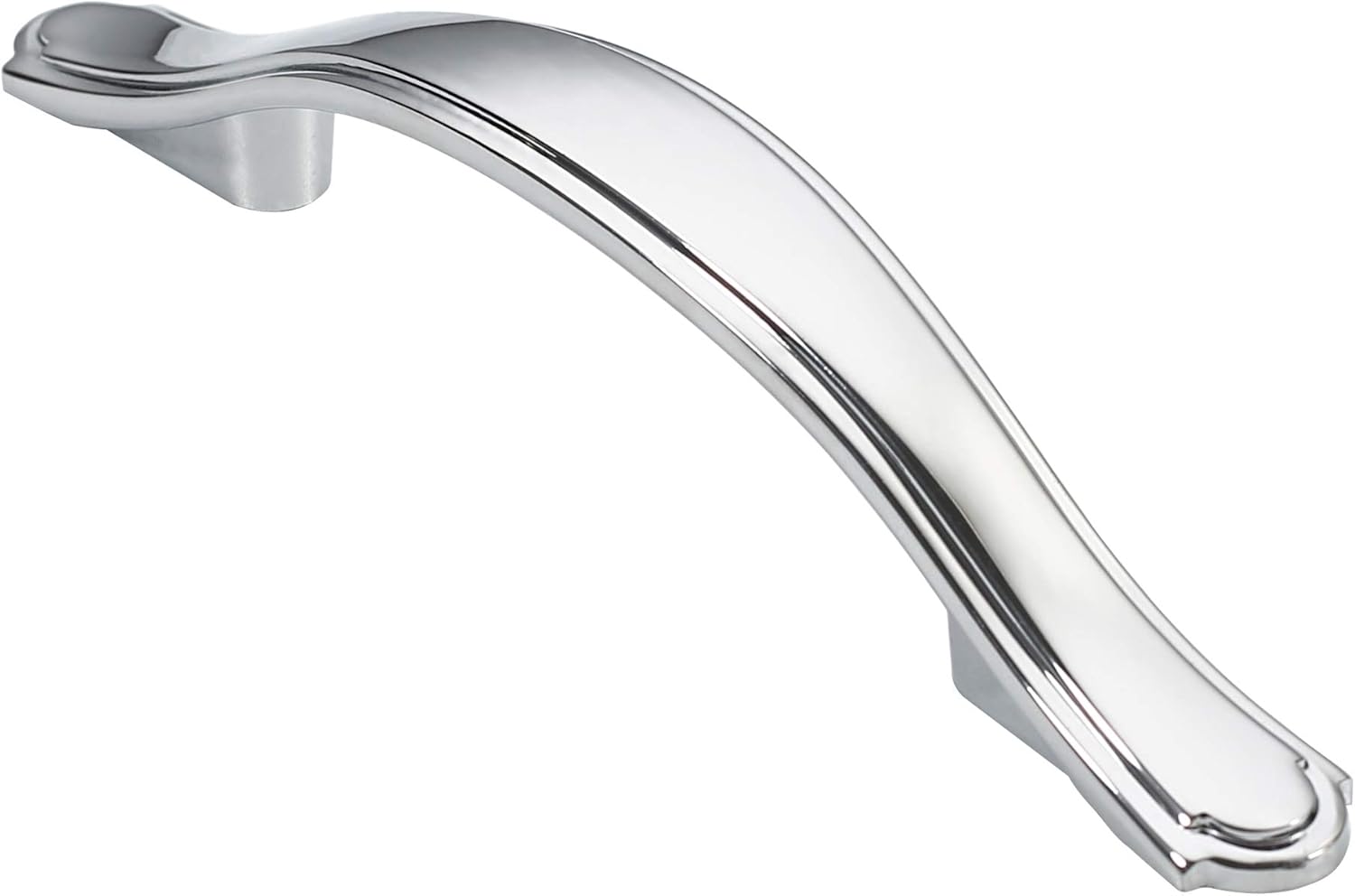 10 Pack Polished Chrome Cabinet Pulls, 3 Inch(76mm) Hole Centers Cabinet Handles Arch Kitchen Hardware for Cabinets and Drawer