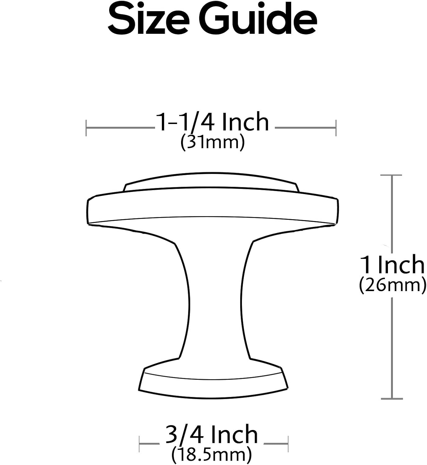 25 Pack Oil Rubbed Bronze Cabinet Knobs, 1-1/4 Inch Diameter Kitchen Cabinet Hardware Round Knobs for Cabinets and Drawers