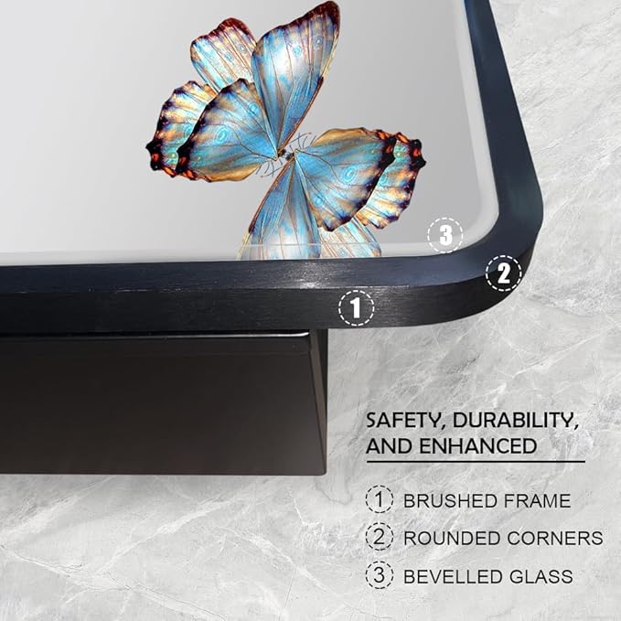 20×24inch Medicine Cabinet,Mirror Cabinet with Beveled Mirror,Solf Close Hinge,Brushed Metal Framed,Detachable Side Plate for Recess Mount or Surface Mount,Black