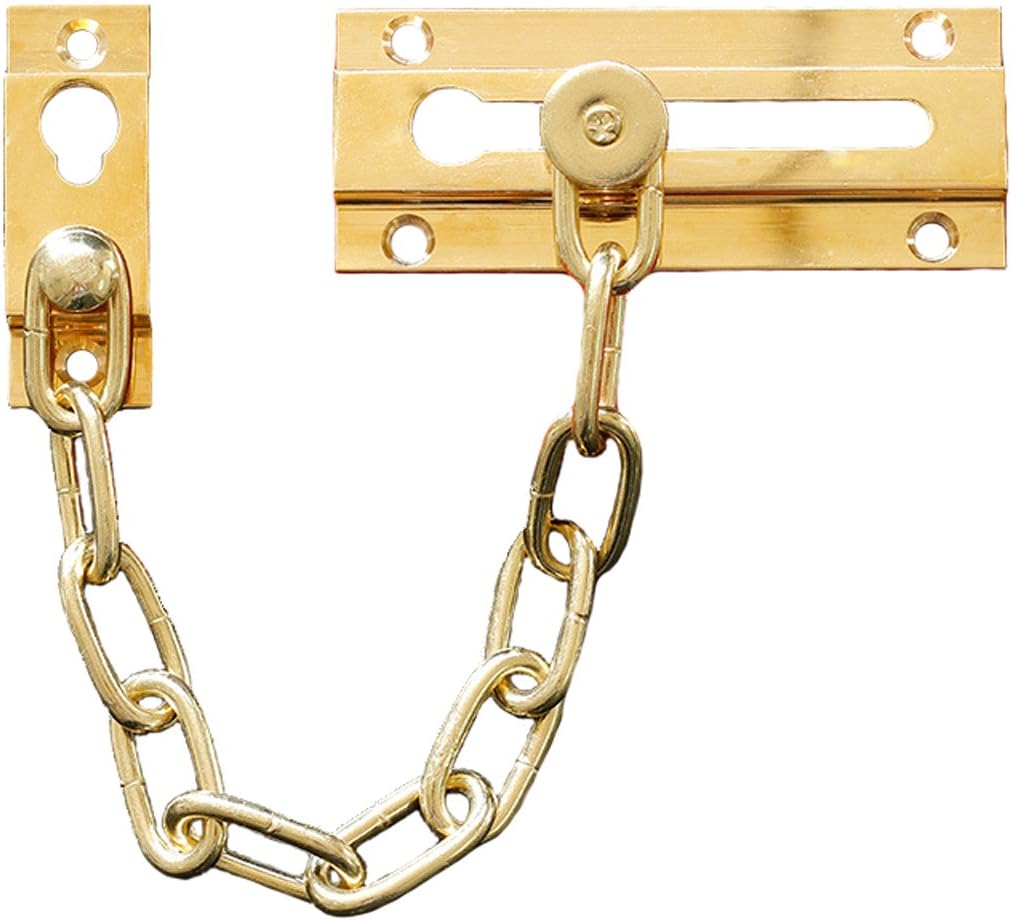 Anti-theft Bolt Chain Brass Plated Heavy Duty Door Guard Gate Latches Safety Door Lock
