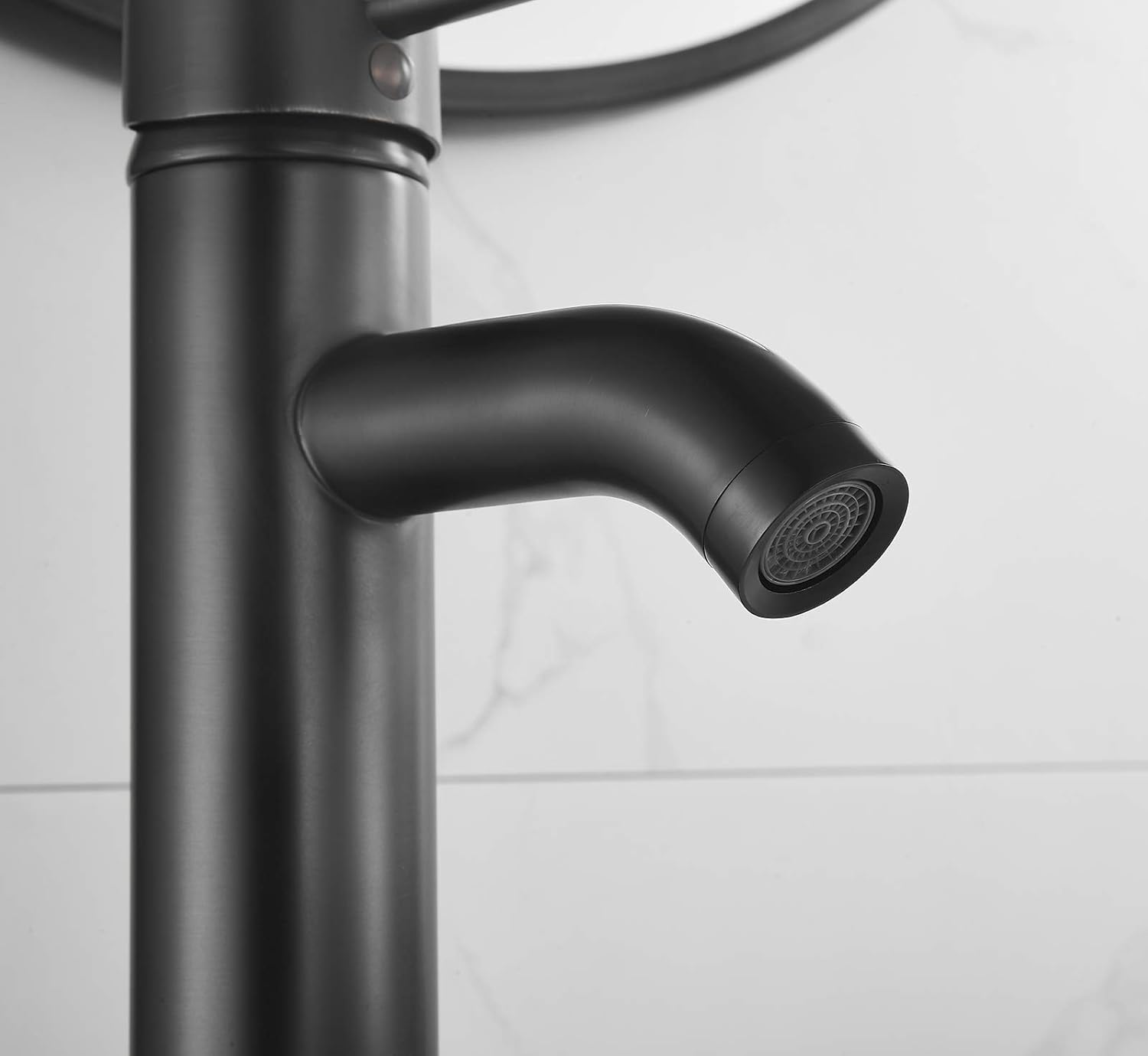Bathroom Vessel Sink Faucet Oli Rubbed Bronze Sink Bowl Faucet Tall Single Handle One Hole Vanity Lavatory Basin Mix Tap Deck Mount Supply Lines Hose with Pop Up Drain Assembly