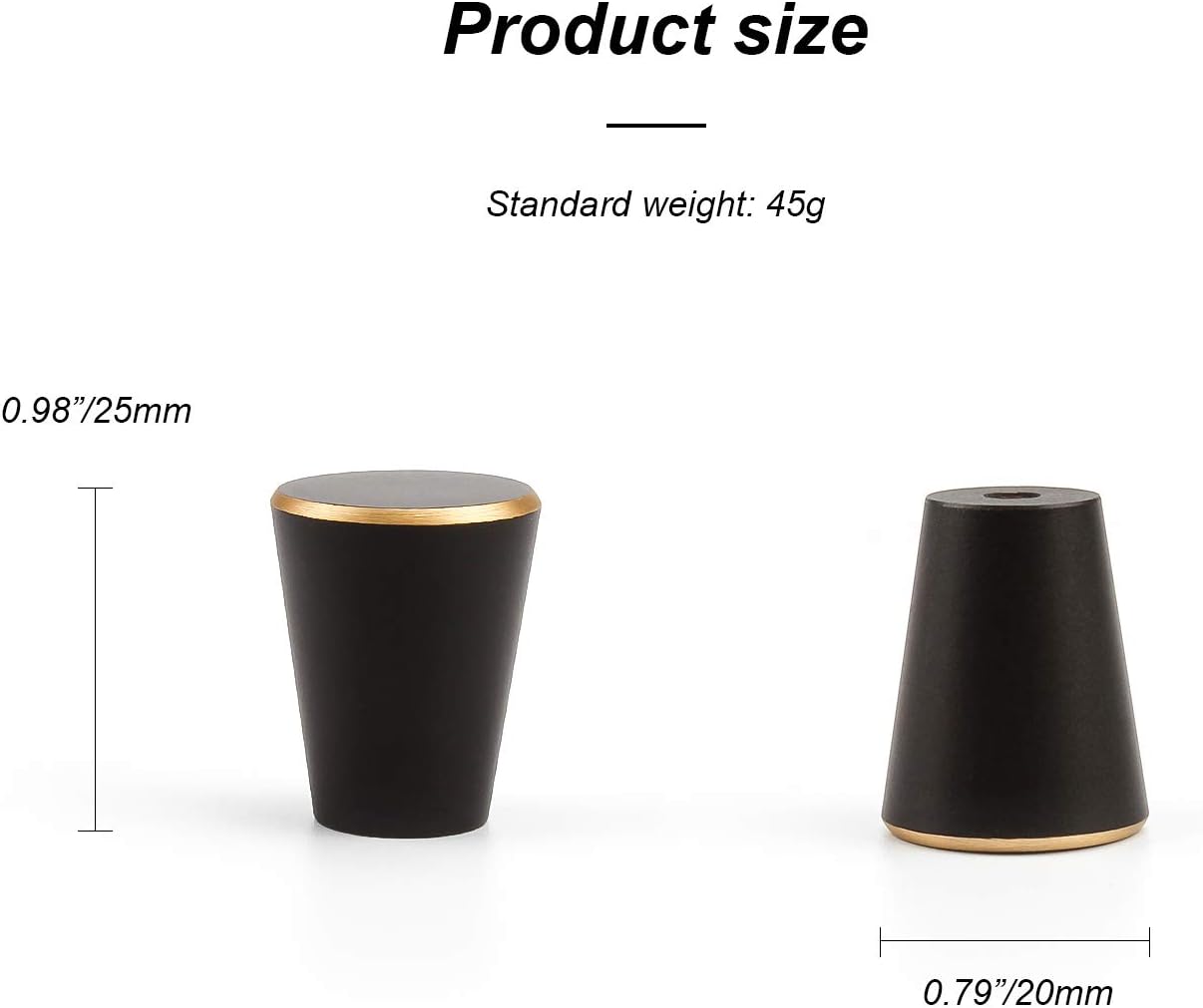 8Pcs 0.79"x0.98" Solid Brass Dresser Drawer Knobs and Pulls Black Cabinet Pulls Furniture