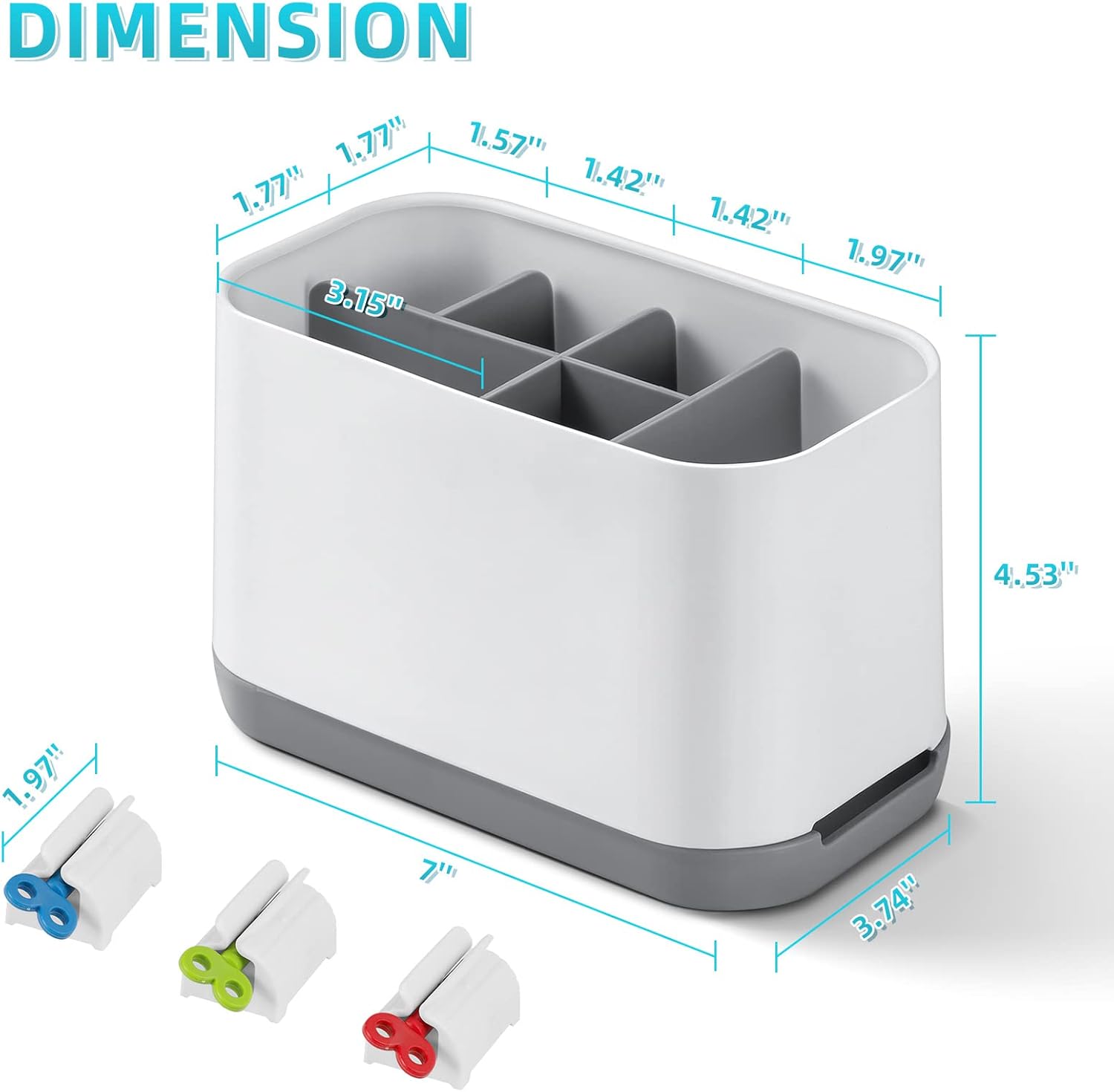 Toothbrush Holders for Bathrooms, Electric Tooth Brush Holder with Rolling Toothpaste Squeezer Dispenser