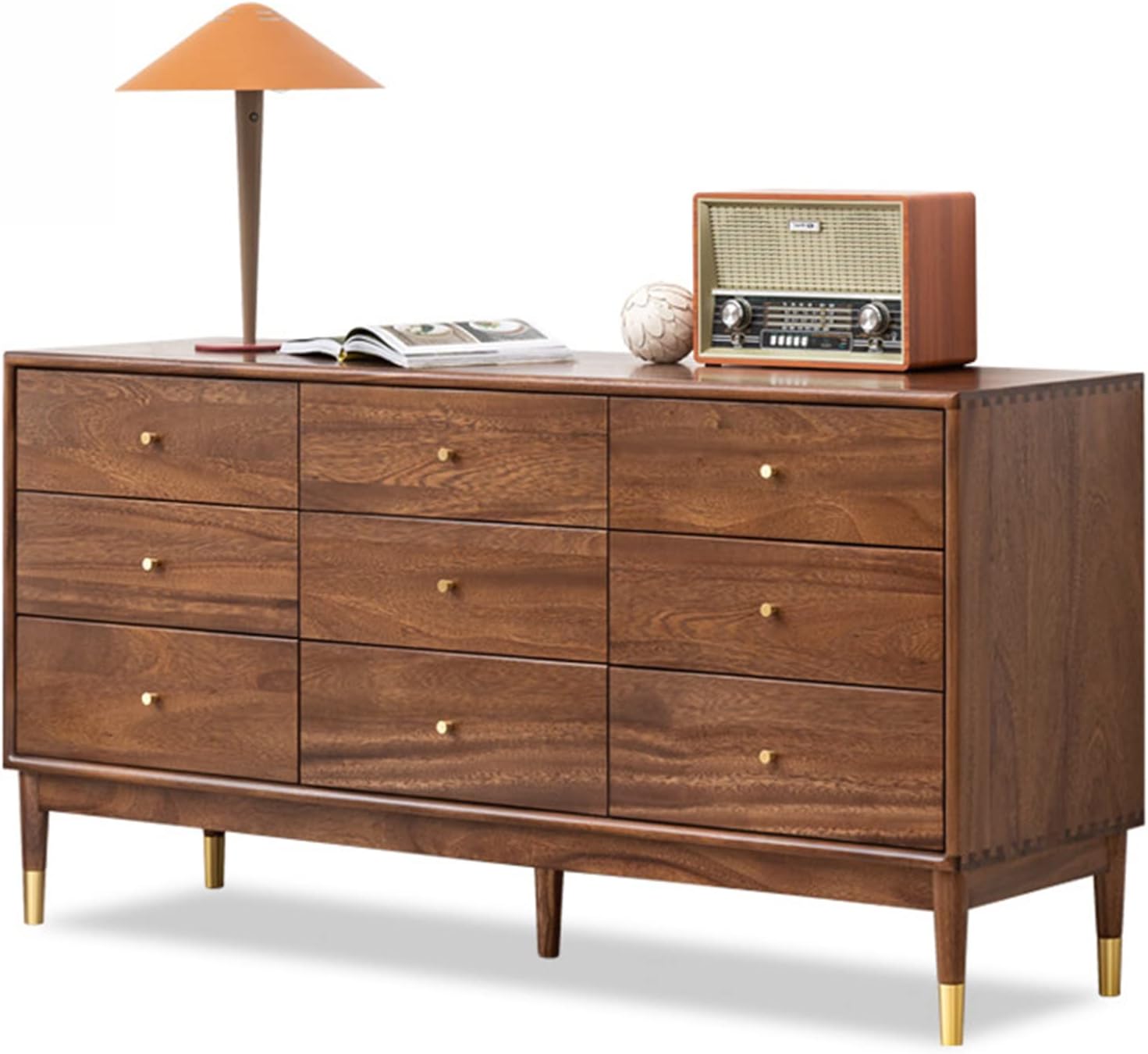 4Pcs 0.79"x0.98" Solid Brass Cabinet Knobs Handle Cone Shoe Book Drawer Knob Handle (Brass)