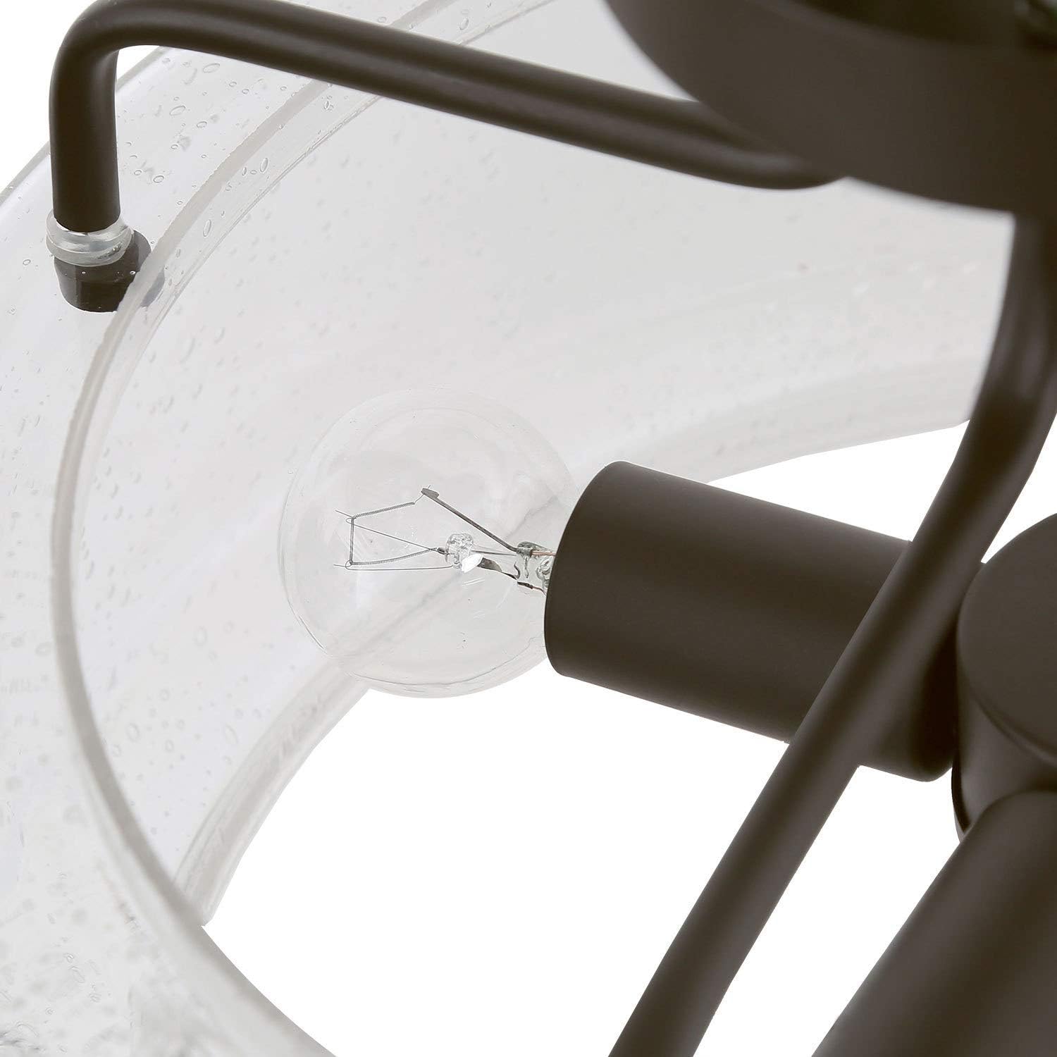 Semi Flush Mount Ceiling Light with Seeded Glass Shade