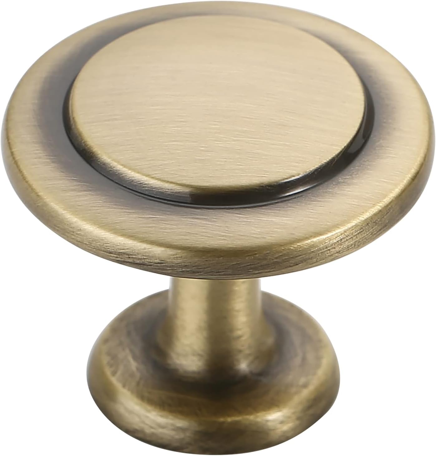 5 Pack Brushed Antique Brass Cabinet Knobs, 1-1/4 Inch Diameter Kitchen Cabinet Hardware Round Knobs for Cabinets and Drawers