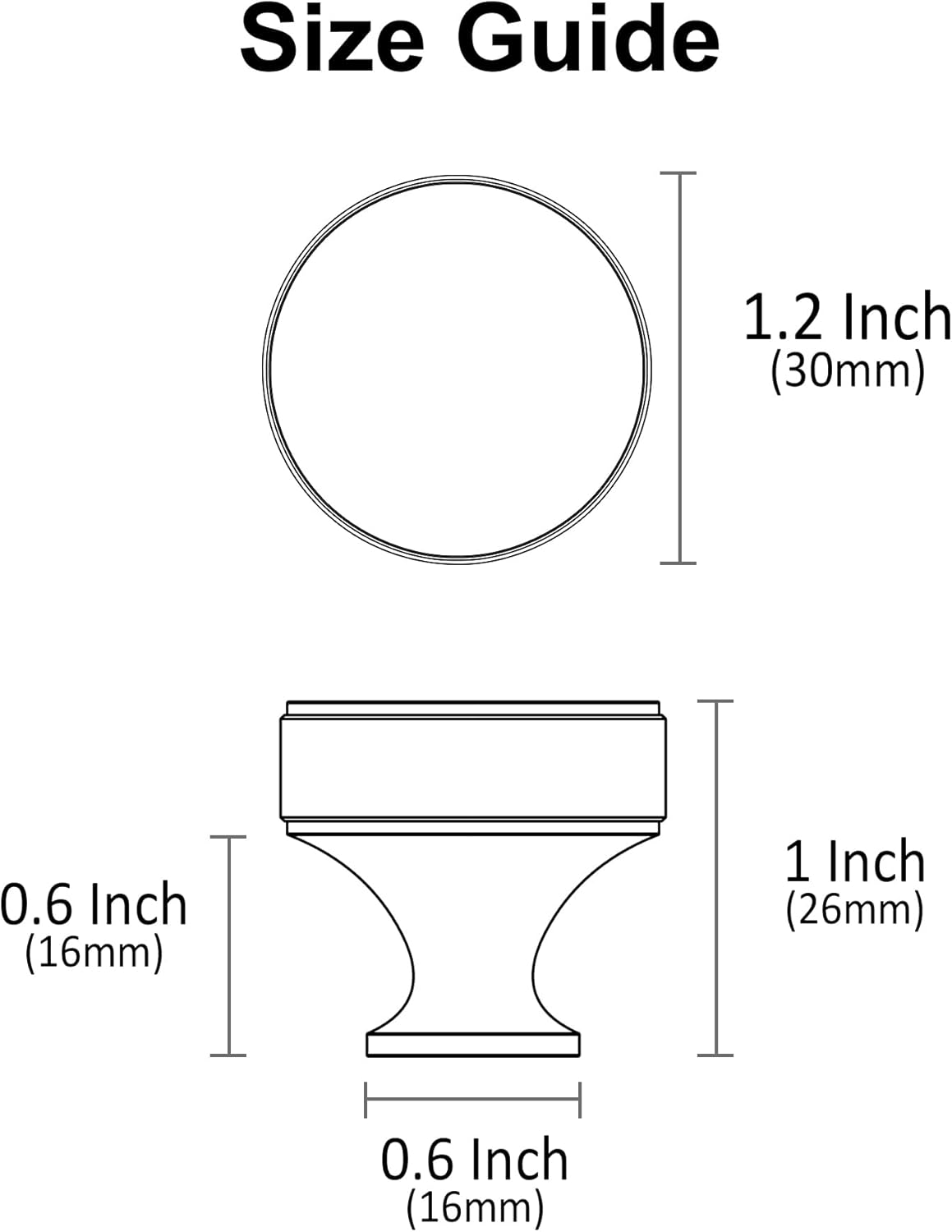 10 Pack Gold Cabinet Knobs, 1.2 Inch(30.5mm) Diameter Knurled Cabinet Knobs of Metal Kitchen Round Handles Hardware for Carbinet and Drawer