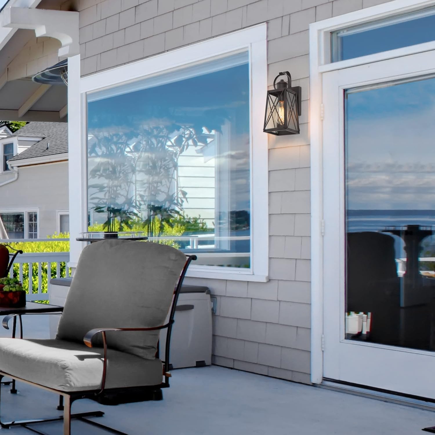 Exterior Wall Light Fixture, Outdoor Lighting Wall Mount, Sanded Black Finish Porch Light, Anti-Rust Wall Lamp