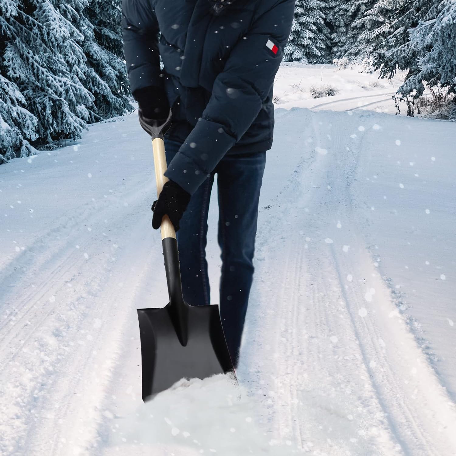 Shovels for Digging with D-Handle, Overall 41-Inch Long Garden Shovel, Transfer Shovel, Snow Shovel