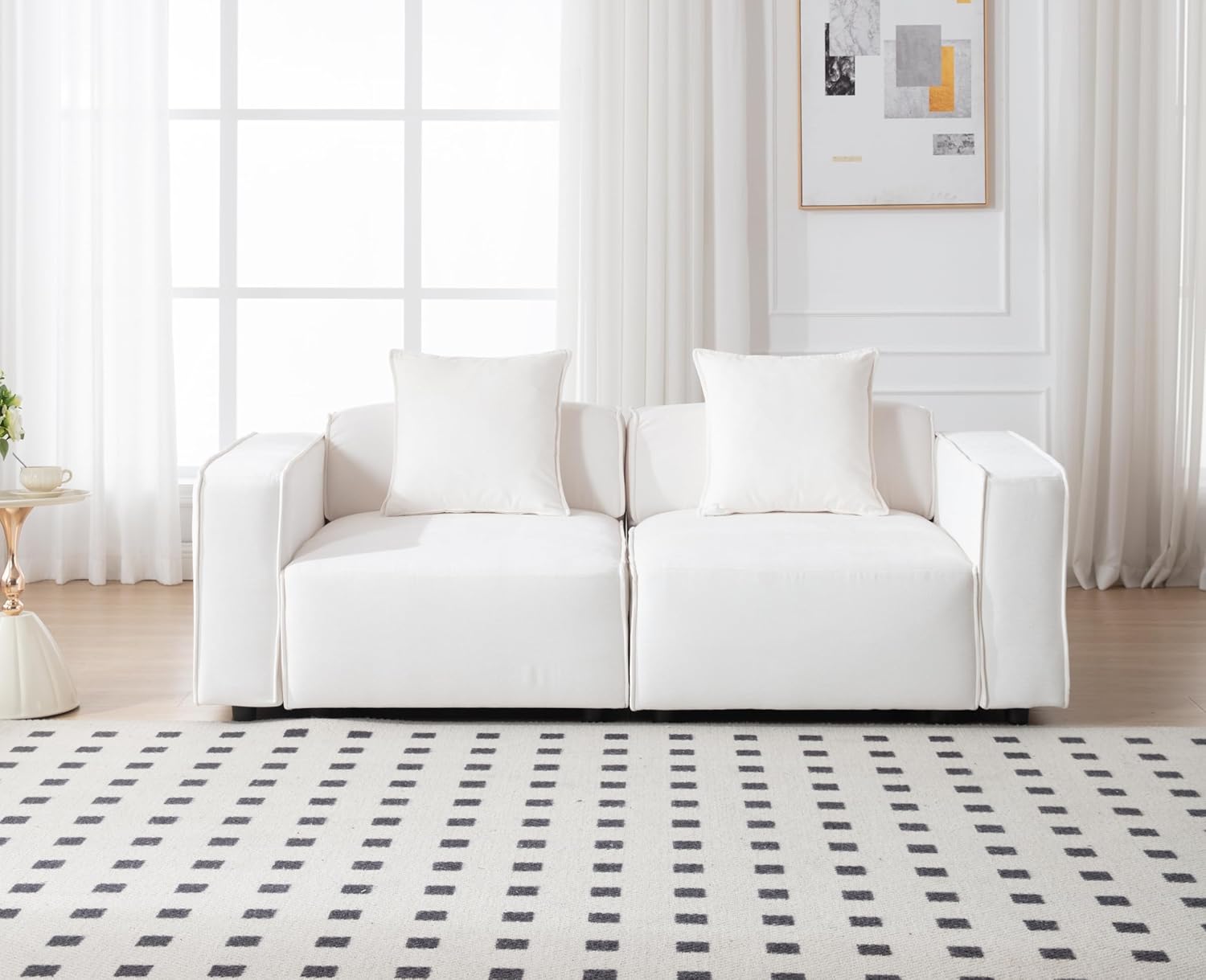 78" Loveseat Modular Sectional Sofa Couch Oversized Deep Seat Sofas Chenille Sleeper Couch Comfy Modern Love Seat