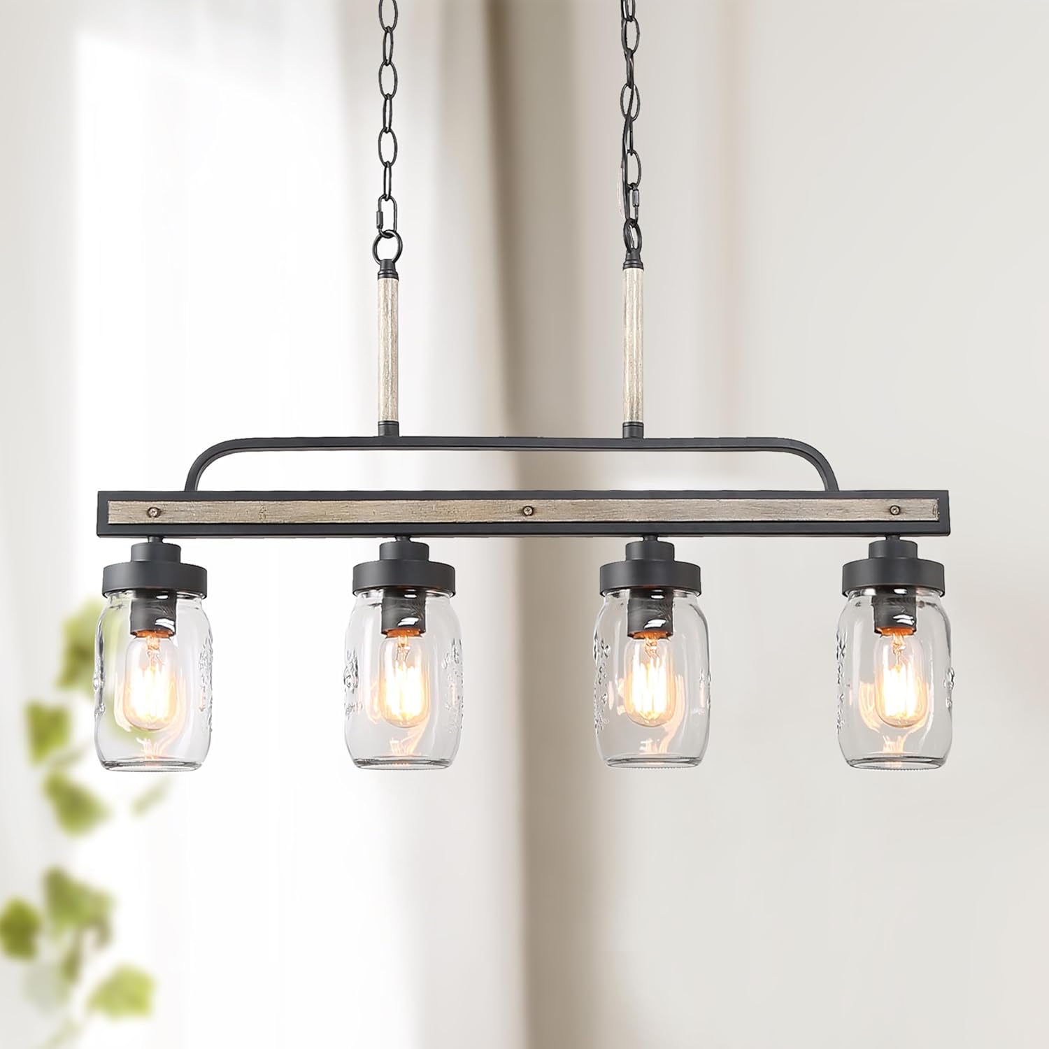 Rustic Mason Jar Chandelier Light Fixture