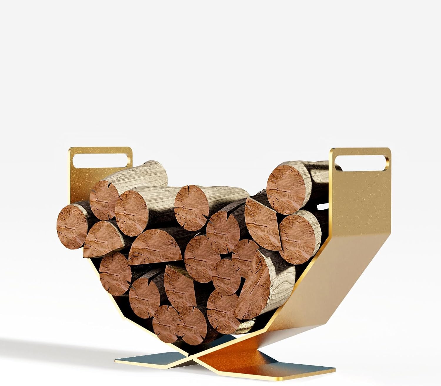 17.72 Inches Decorative Heavy Duty Firewood Storage Rack Wood Holder for Outdoor