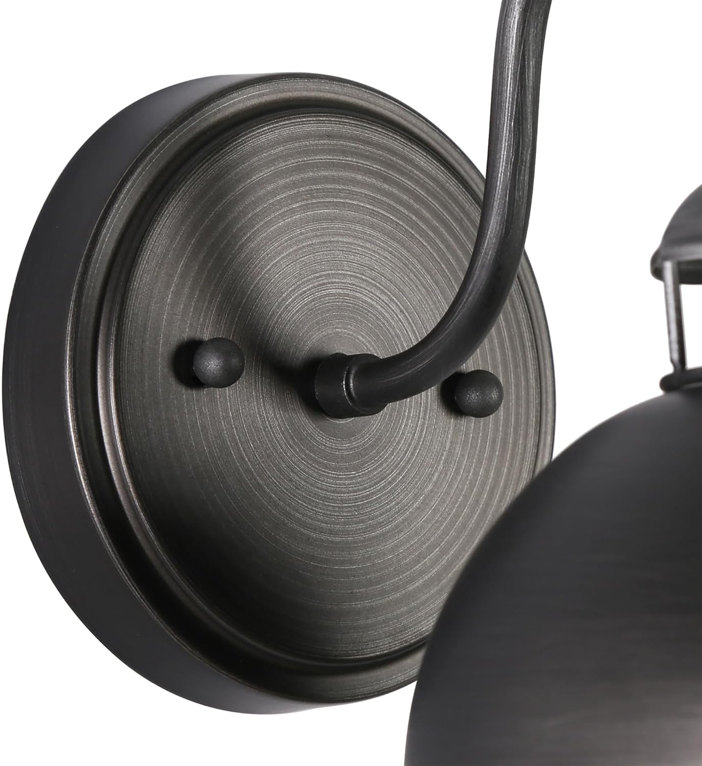 Sconces Wall Lighting, Industrial Dome Bedroom Wall Sconces Indoor, Brushed Antique Silver Metal Wall Sconce Light Fixture