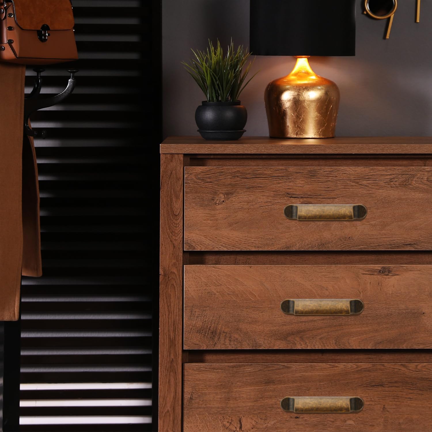 6Pack Antique Retro Zinc Alloy Cabinet Pulls, 3 Inch Hole Centers for Kitchen Cupboard Handles Drawer Dresser Pulls Bathroom Cabinet Hardware Pulls Wardrobe Door Handles